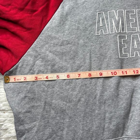 American Eagle Super Soft Men's Pullover Hoodie Red and Grey Minimalist Casual - Picture 6 of 9